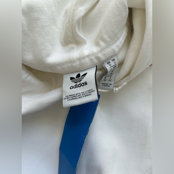 Adidas Women's White Hoodie with Black Stripes size S - Picture 5 of 6